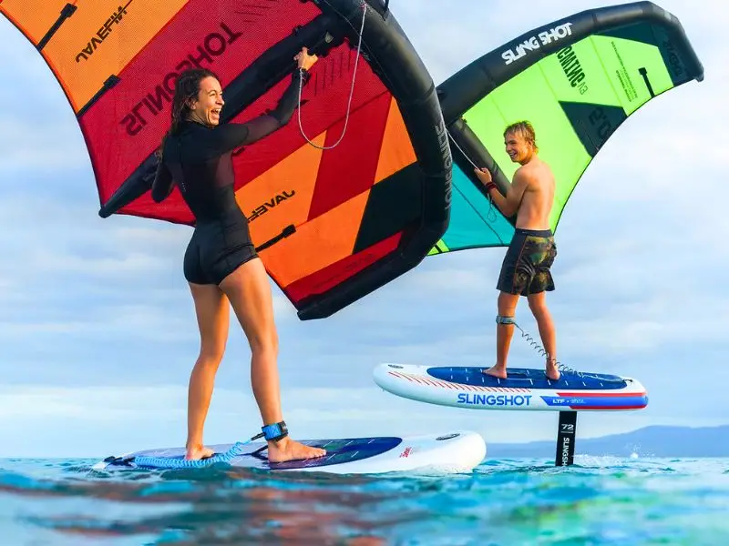 2 people wing foiling on Koh Phangan
